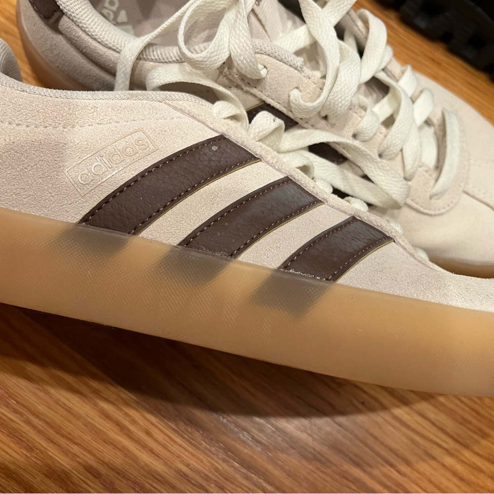 Adidas Beige and Dark Brown Sneakers